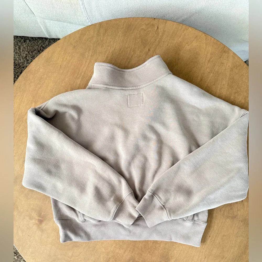Women's Abercrombie Beige Quarter-Zip Sweater - Picture 4 of 4